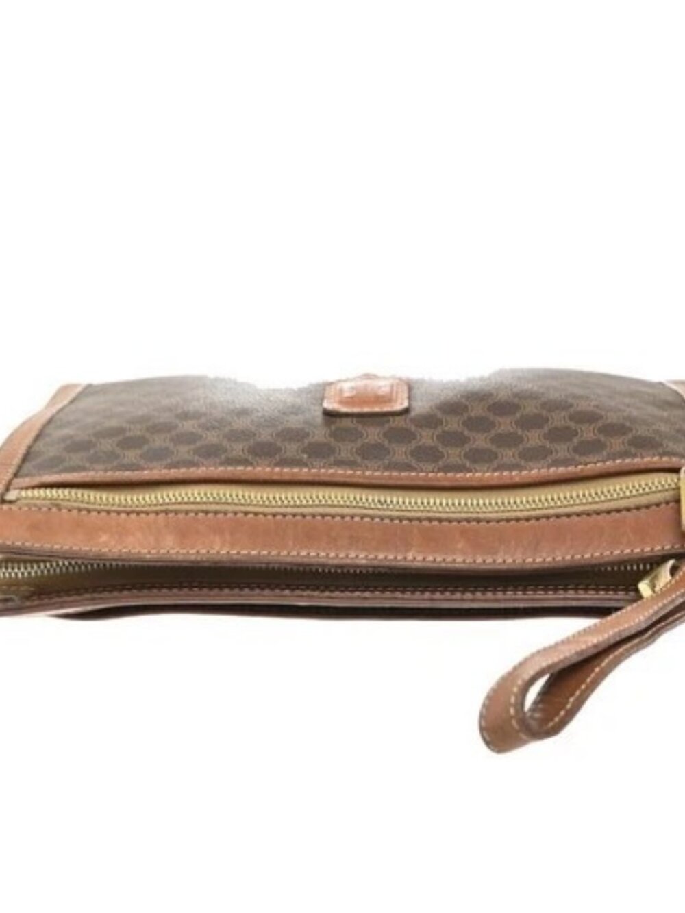 CELINE Logo Macadam Pattern Clutch Hand Bag PVC Leather Brown Italy 09MA406 - Picture 5 of 14